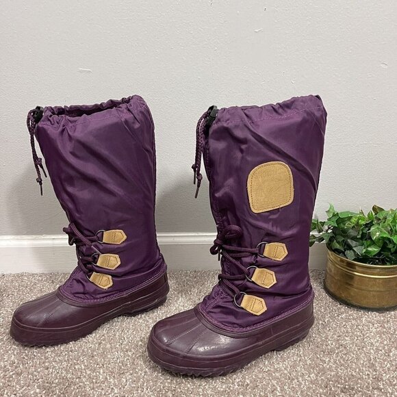 Sorel Vintage Snowlion Snow Boots Purple Waterproof Removable Insulation Size 6 - Picture 2 of 8